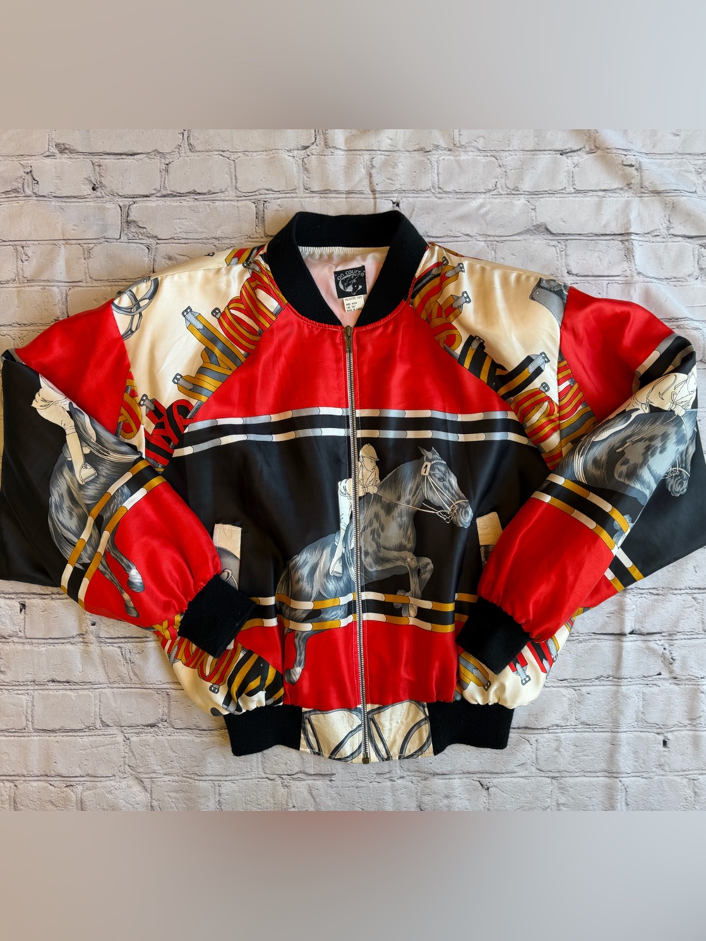 Vintage 1980s Equestrian Bomber Jacket On Course Miller's Womens Med. EUC Horse